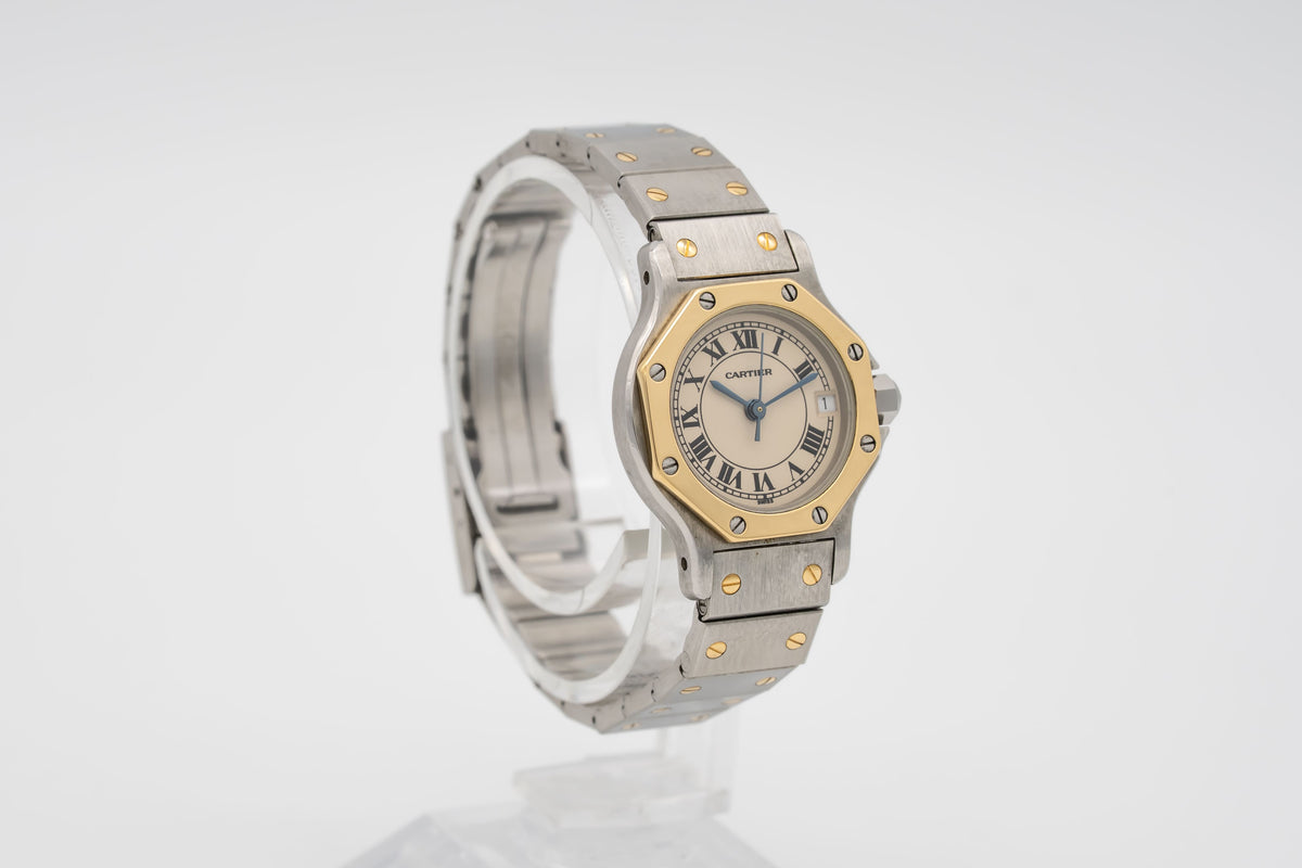 Cartier Santos Octagon Lady Unpolished Stahl Gelbgold 750 25mm