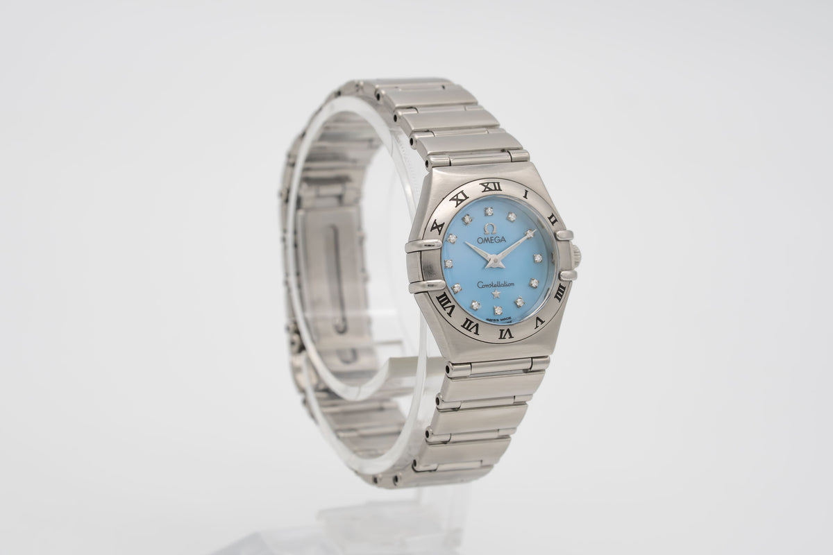 Omega Constellation Ladies Lady Blue MOP Diamond Dial 1562.85 Steel 22m