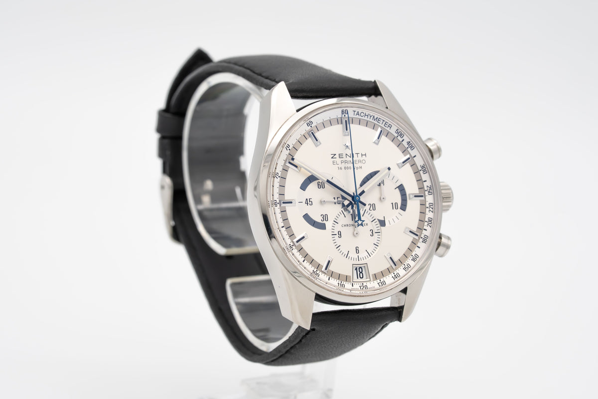 Zenith El Primero 36'000 VpH Stainless Steel Automatic 42mm Papers