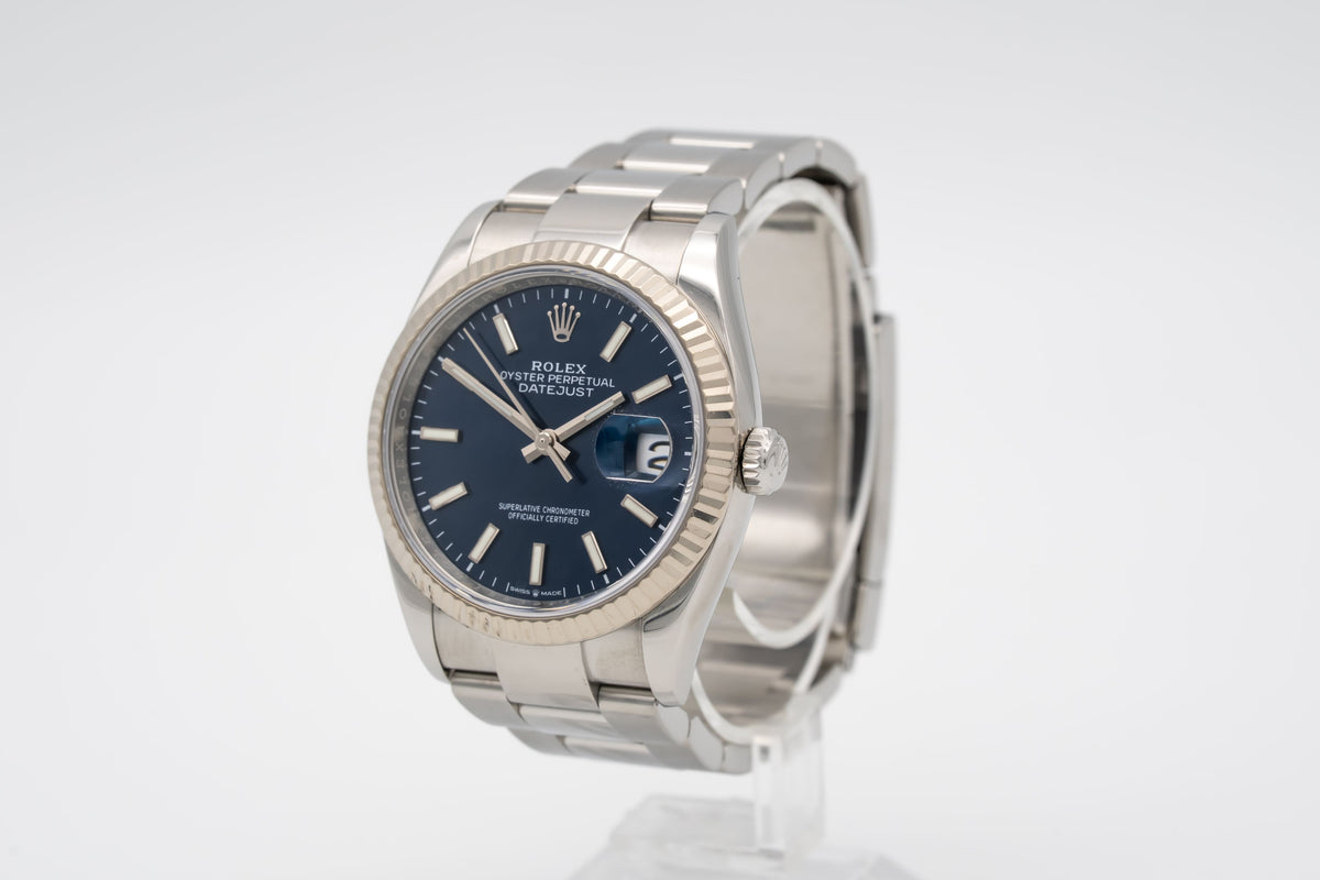 Rolex Datejust 126234 Rare Blue Dial Stahl Weissgold 750 Automatik 36mm