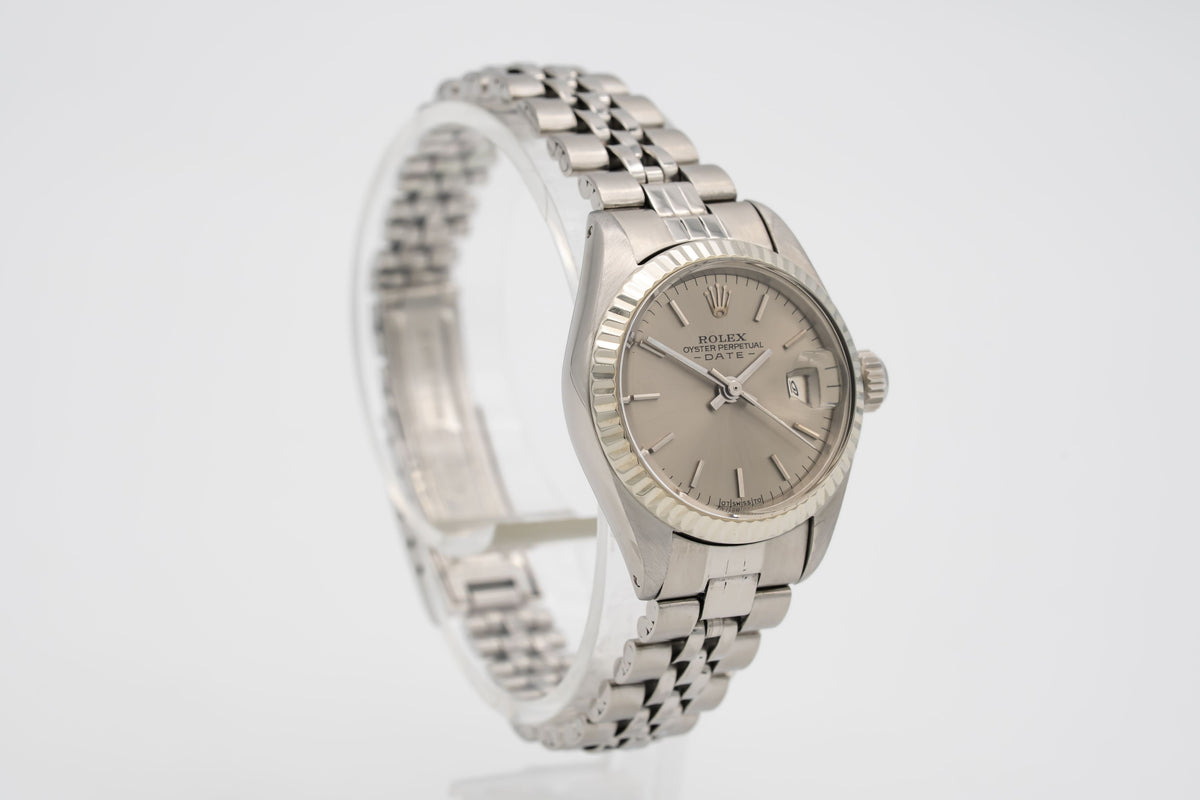 Rolex Lady-Datejust 6917 Rare Grey Dial Stahl Weissgold 750 Automatik 26mm