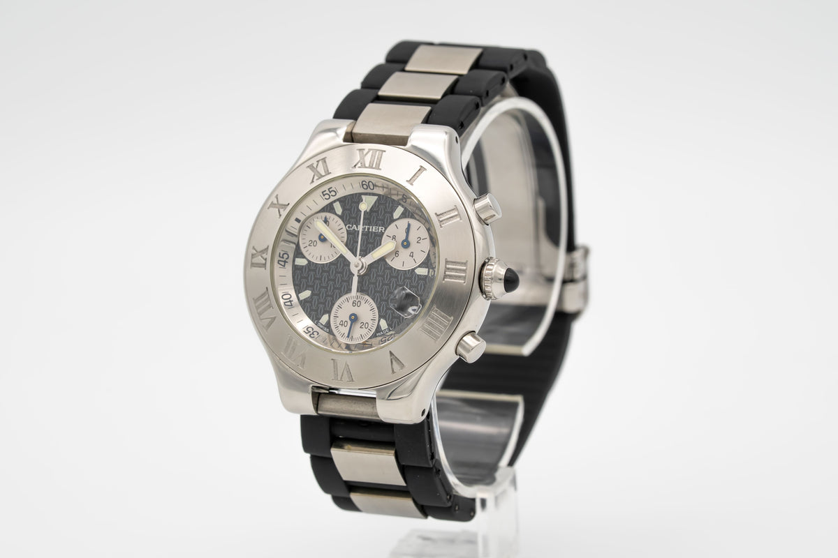 Cartier 21 Chronoscaph 2424 Stainless Steel 38mm