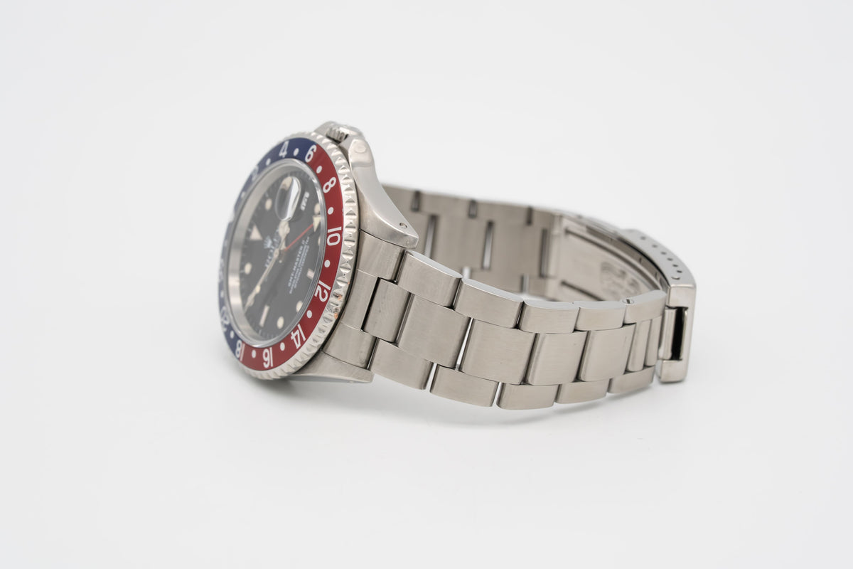 Rolex GMT-Master II 16710 Pepsi Stahl Automatik 40mm Papers