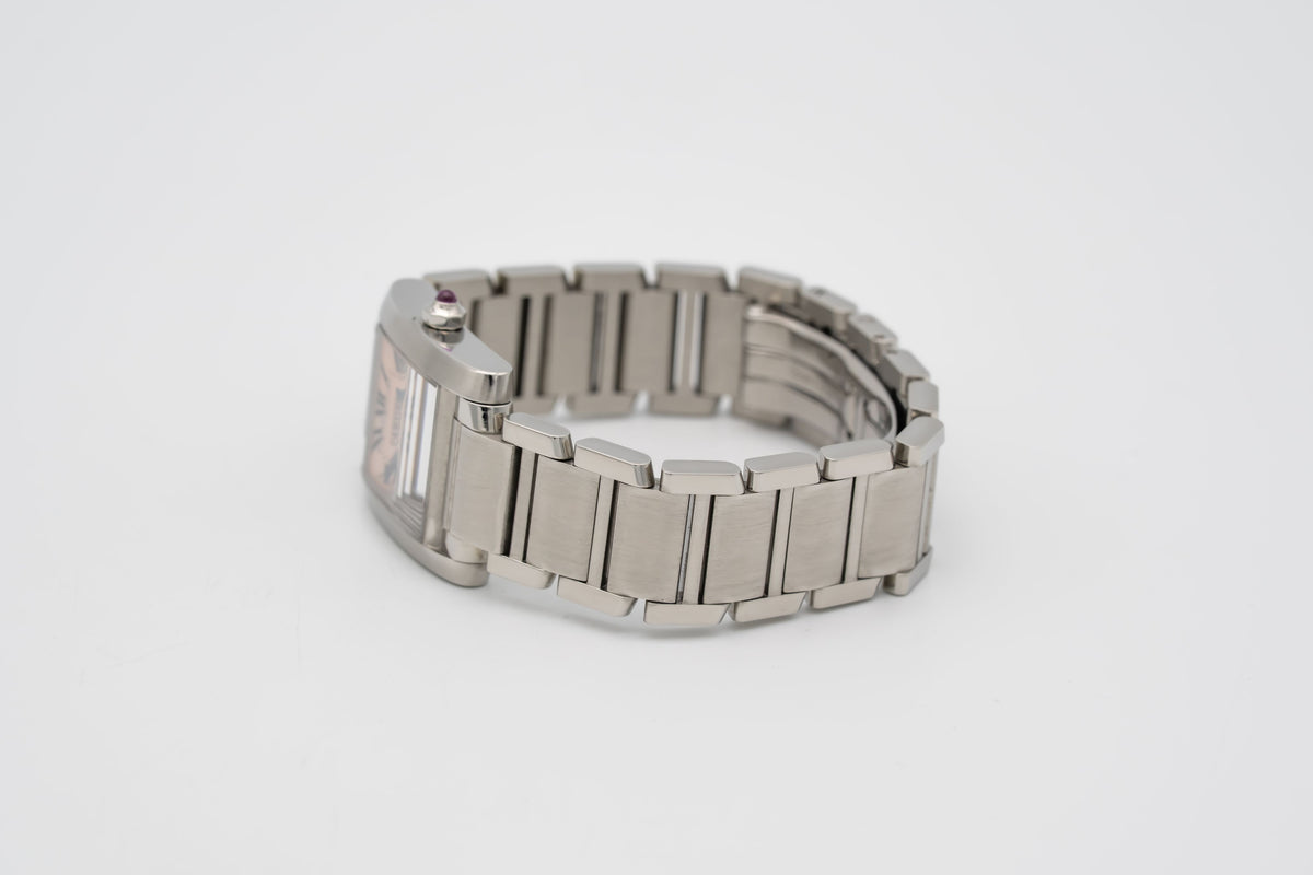 Cartier Tank Française Lady 2384 MOP Stainless Steel 20mm Papers