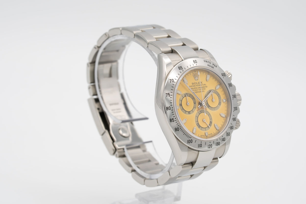 Rolex Daytona 116520 Rare NOS Lemon Dial Rolex Service Automatik 40mm